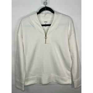 Women's Sonoma Goods For Life Cozy Quarter Zip Pullover Size M Ivory Layering‎